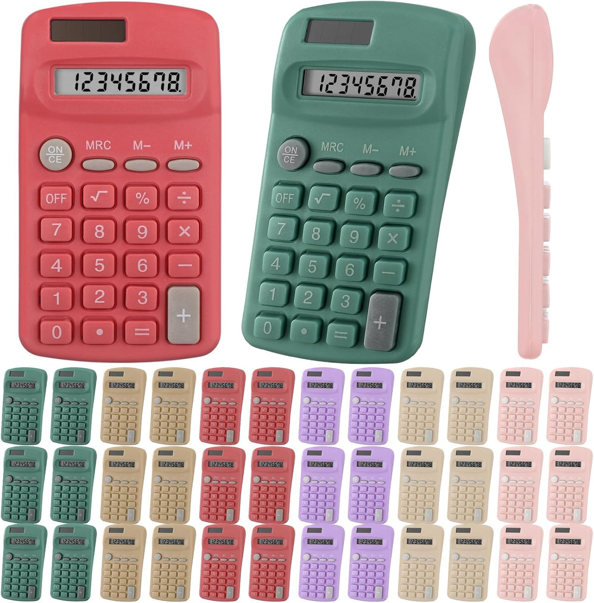 Tellegloww 48 Pcs Pocket Size Basic Calculators Bulk