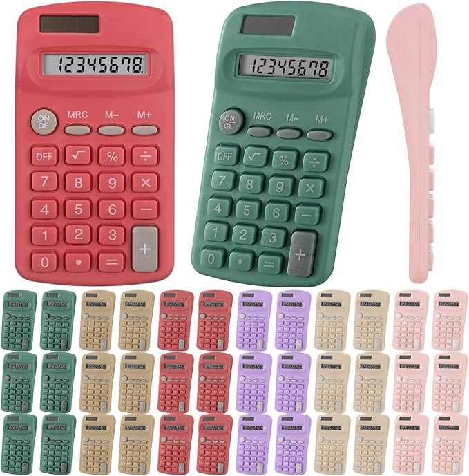 Tellegloww 18 Pcs Pocket Size Basic Calculators Bulk by Tellegloww