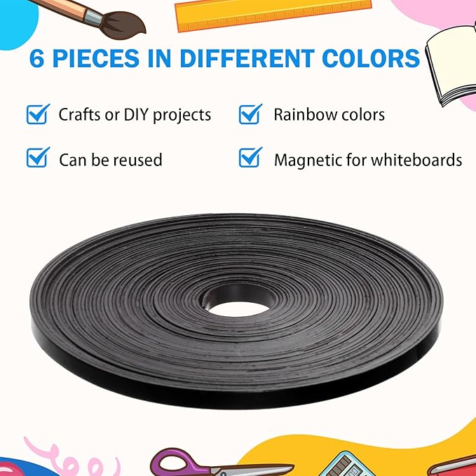 AmazingSpark Magnetic Tape Roll Thin Strips, 0.39 Inch x 33 Feet Magnetic Board - Image 5