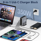 350W USB Fast Charging Station, 8 Port USB C Multi Port Charger Block - Image 3