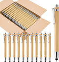 lyforx 200pcs Bamboo Pens Bulk 2-in-1 Stylus Tip Wooden Bamboo Pens Engraving by lyforx