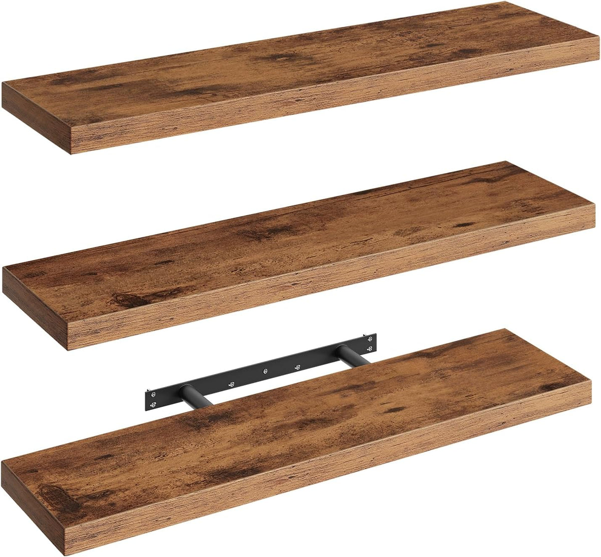 RALGEND Floating Shelves for Wall, 1.5" Thick Wall Shelf Set of 3 with I...