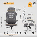 holludle ergonomic mesh office chair, v back desk shown in use