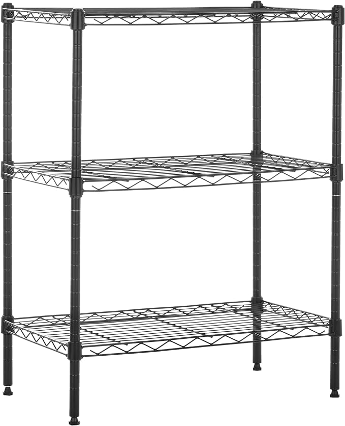 Amazon Basics 3-Shelf Adjustable Heavy Duty Steel Wire Rack Storage Shelving by AmazonBasics