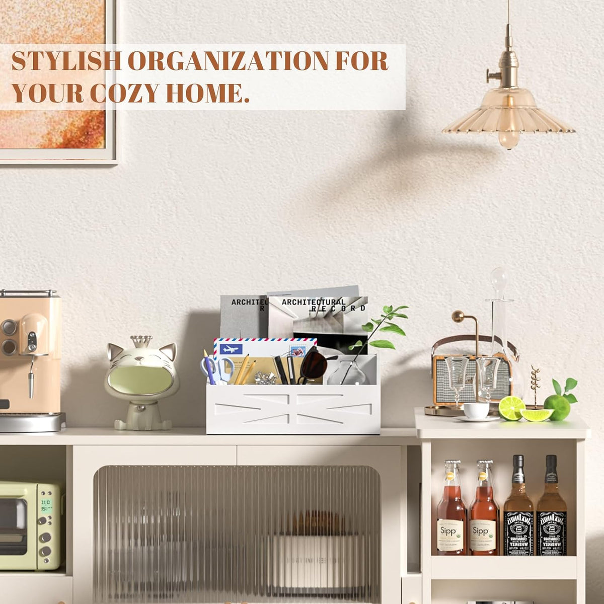 Large Mail Organizer Countertop,Farmhouse Desk and Kitchen Countertop Storage...