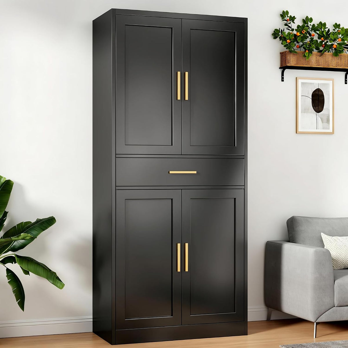 71" metal garage storage cabinet with 1 drawer,2 shown in use