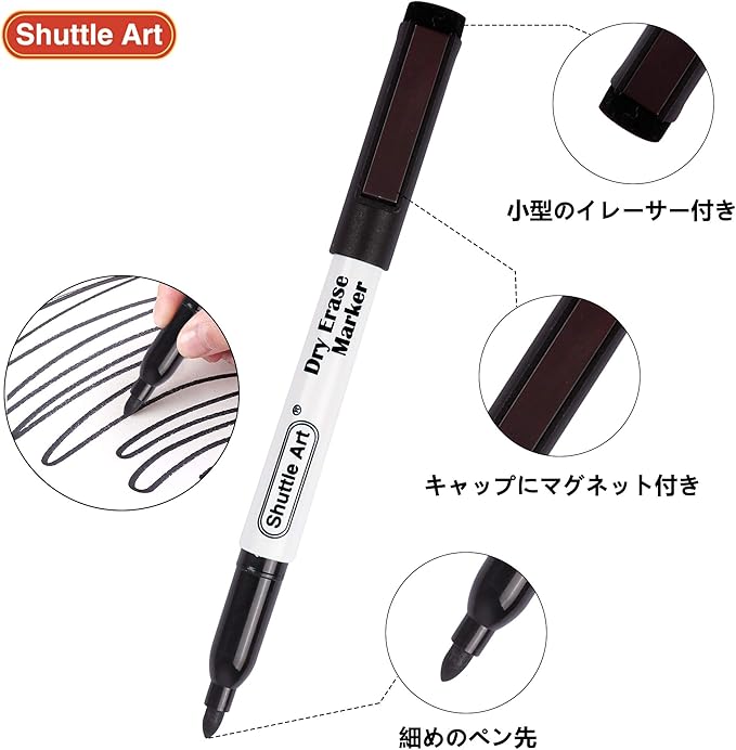 Shuttle Art Dry Erase Markers, 15 Pack 3 Colors Magnetic Whiteboard Markers - Image 3