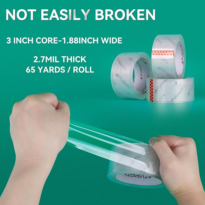 FugaCity Clear Packing Tape Refills, Heavy Duty Packaging Tape - Image 3