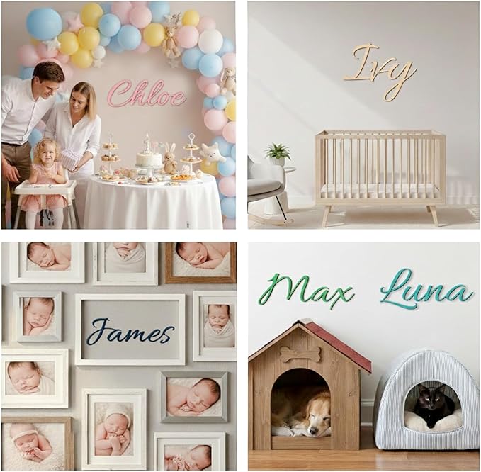 Personalized Wooden Name Sign for Nursery Wall Decor - Image 2