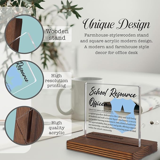 School Resource Officer Gifts, Thank You Appreciation Desk Sign - Image 3