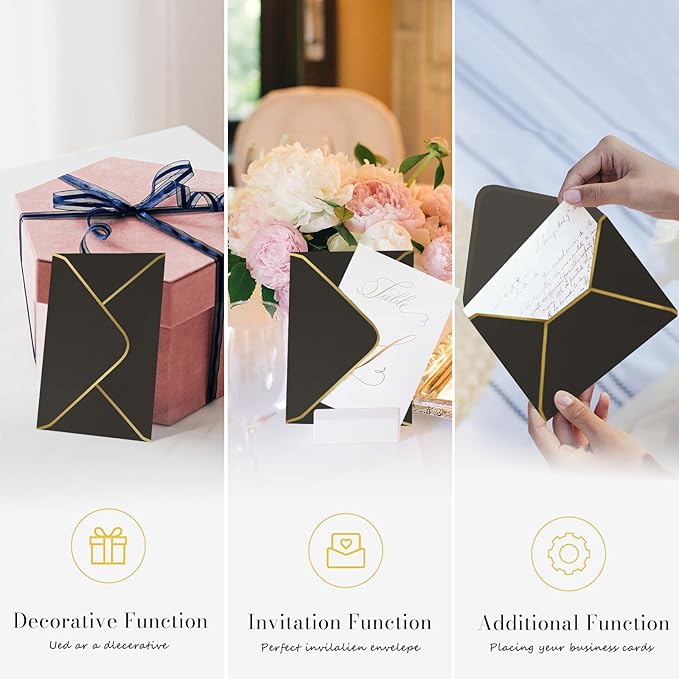 Black 5x7 Envelopes 50 Pcs, Goefun A7 Envelopes - Image 4