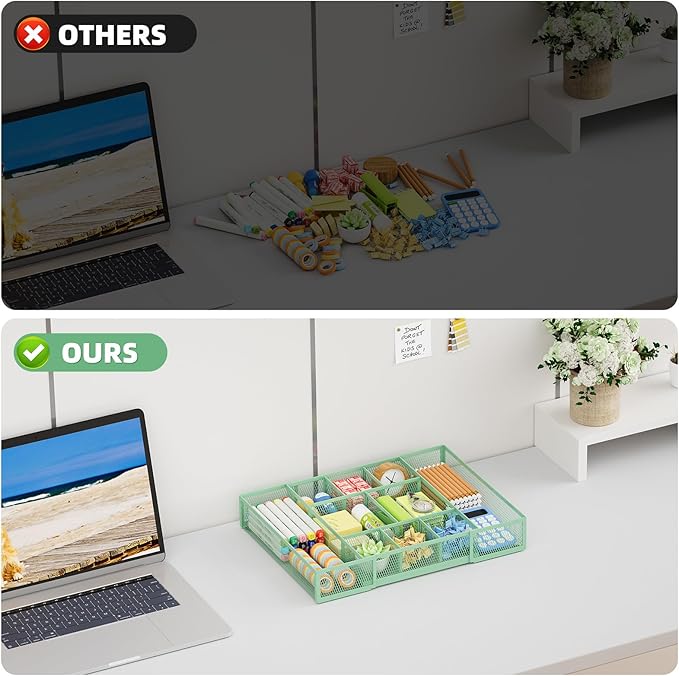 Marbrasse Expandable Desk Drawer Organizer, Mesh Drawer Organizer Tray - Image 8