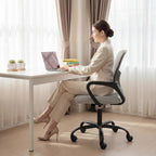 dumos home office chair, ergonomic lumbar support desk shown in use