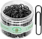 Vinaco Paper Clips Black, Durable & Rustproof, Coated Paperclip Great by LightingMadeSimple