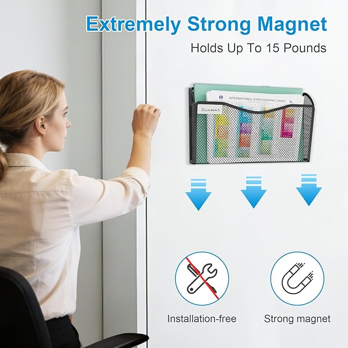 BOHDK Magnetic Wall File Holder 3-Pack - Image 2