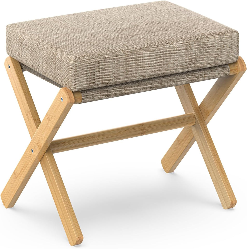 bamboohomie foldable foot stool ottoman, modern foot rest, main product view