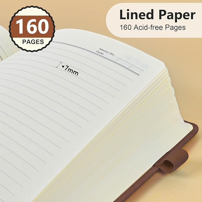 PERCUN Lined Journal Notebook for Men & Women, 160 Pages College Ruled Journal - Image 4