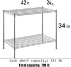 Regal Altair 24" Deep x 42" Wide x 34" Height Wire Shelving Kit | 2-Tier | NSF - Image 3