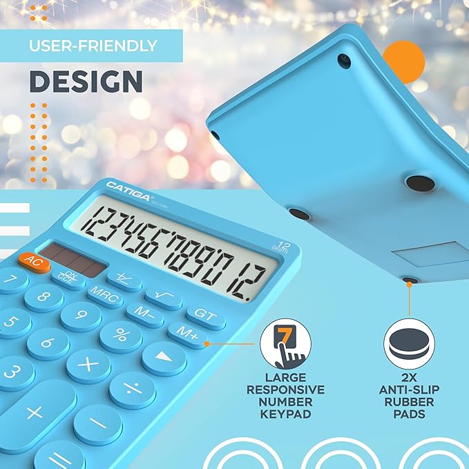 CATIGA 12 Digit Desktop Calculator Basic Desk Calculator - Image 6