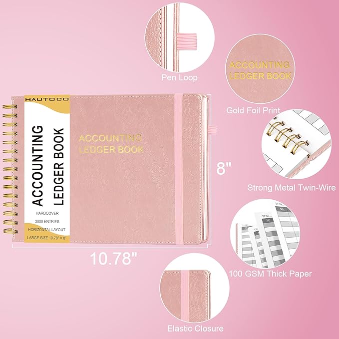 HAUTOCO Hardcover Accounting Ledger Book - Image 3