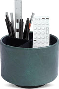 Hennaja Round Leather Art Supply Organizer, Remote Control Holder, 360 Degree by Hennaja