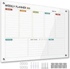 Glass Colorful Weekly Dry Erase Board by Marribol