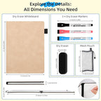 AGM Portable White Board Dry Erase Notebook, 8.4" x 6" Double Sided Folding - Image 2