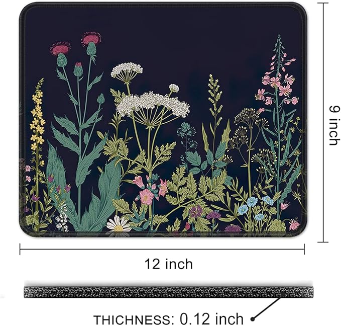 Auhoahsil Mouse Pad, 12 x 10 in Flower Theme Computer Mouse Pad - Image 7