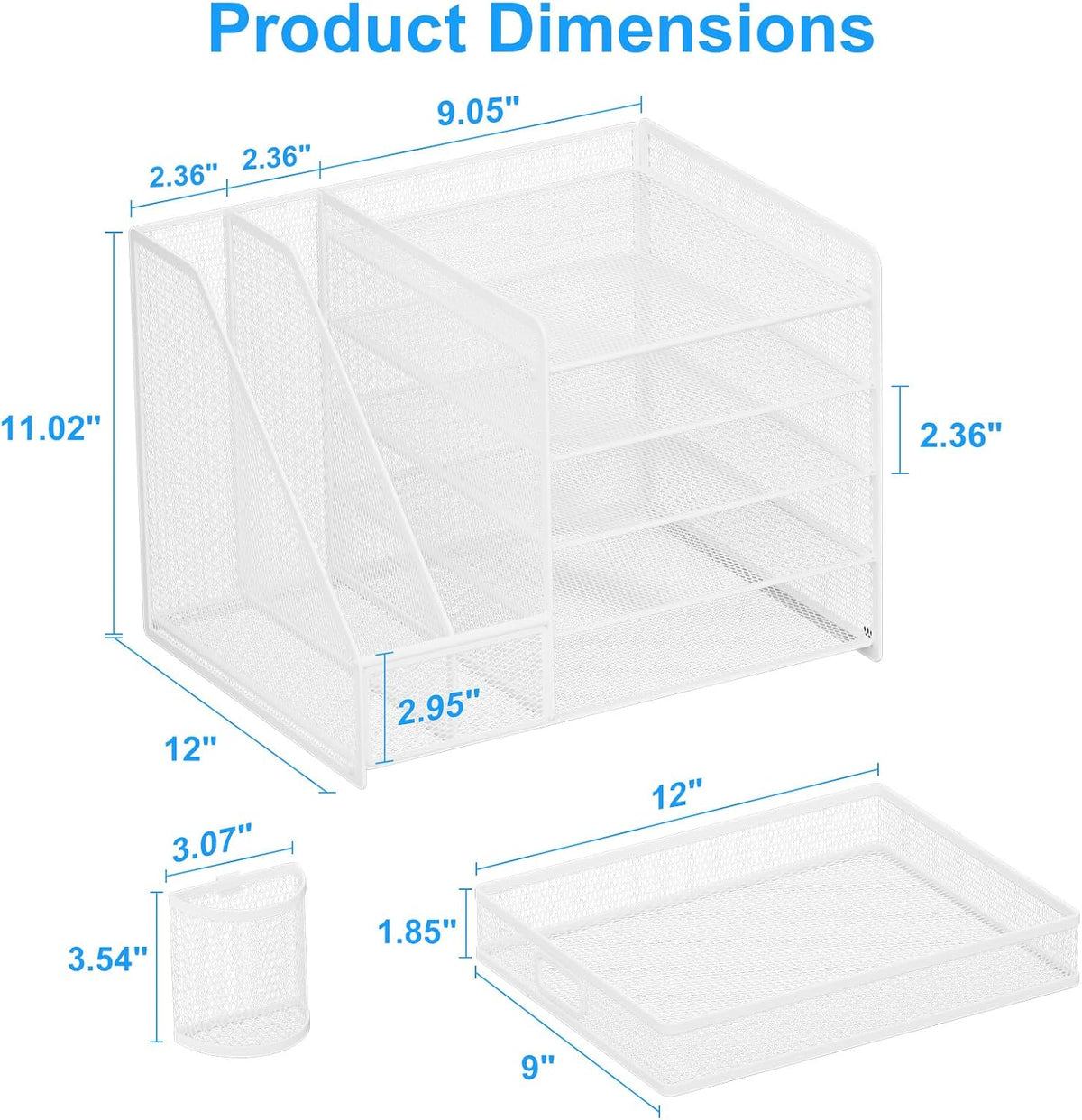 Lavatino Desk Organizer with File Holder, 5-Tier Paper Letter Tray Organizer ...