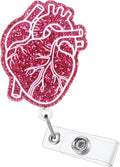Anatomical Heart Badge Reel, Retractable ID Card Badge Holders, Medical Work by BVIIE