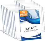 DECOHOBO 18 Pack Acrylic Sign Holder 8.5 x 11, L-Shape Acrylic Stands by DECOHOBO