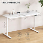 FLEXISPOT 63x28 Inch Large Dual Motor Electric Standing Desk, Home Office Desk - Image 3