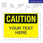 Custom Caution Sign, OSHA Sign, 10x14 Inches, Rust Free .040 Aluminum, Fade - Image 3