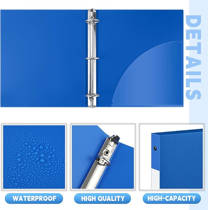 Henoyso 48 Pcs 3 Ring Binder 0.5 Inch Round Fits Letter Size 8.5'' x 11'' Paper - Image 3