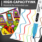 craftinova 12 Color 48 Pack Fine Point Markers, Work on Plastic Metal Wood Glass - Image 8