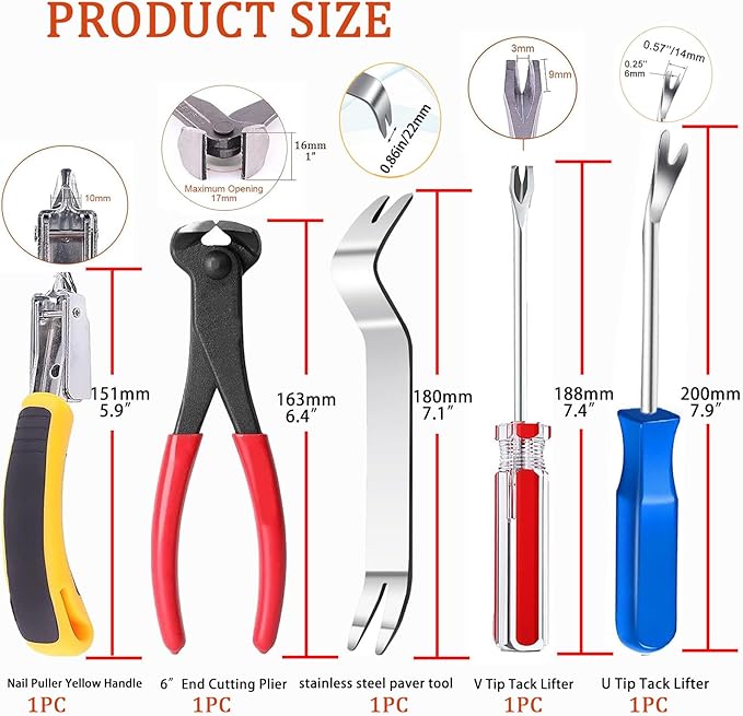 Puwany 5pcs Upholstery Staple Remover Tool - Image 2