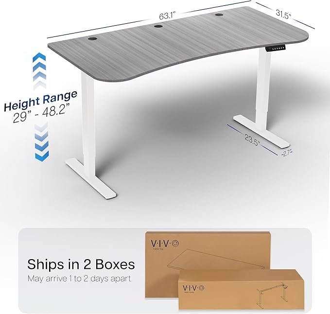 VIVO Electric 63 x 32 in Standing Desk, Memory Height Adjustment, 1B Series - Image 3
