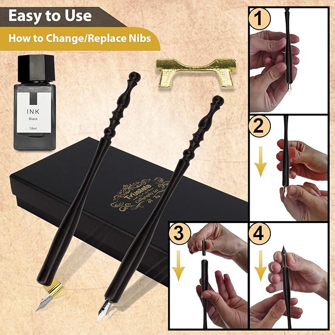 Trustela Calligraphy Set for Beginners, Dip Pen Set - Image 3