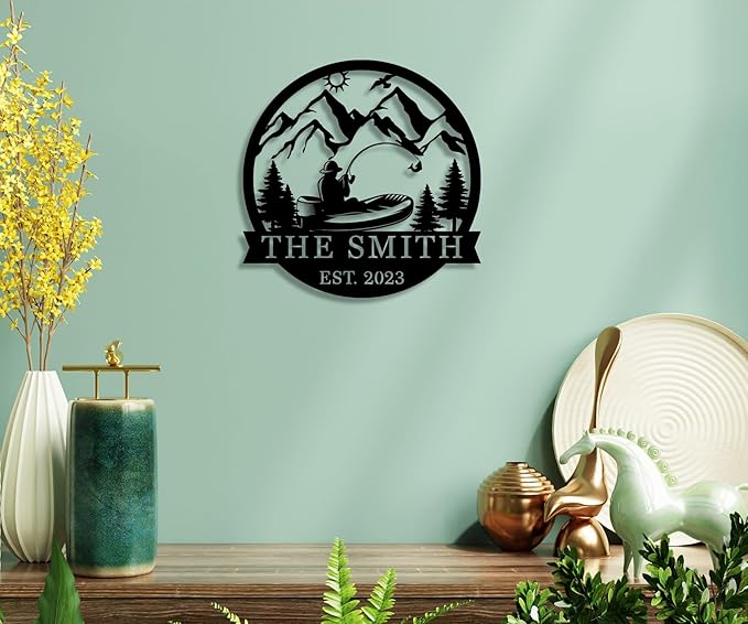 Custom Metal Outdoor Name Sign, Custom Fishing Metal Sign, Personalized Fishing - Image 2
