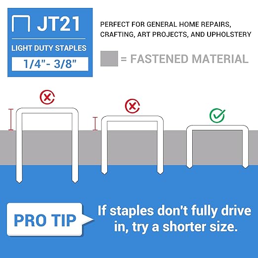meite JT21 Staples, 3/8 Inch Galvanized Fine Wire Staples - Image 3