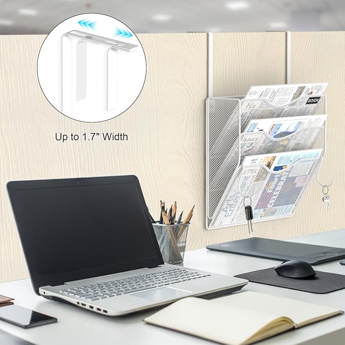BOHDK Wall File Organizer, 3 Tire Hanging File Folder Mail Organizer, Vertical - Image 3