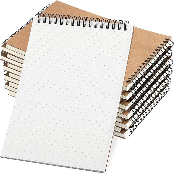 Engrowtic Dot Grid Notebook Top Spiral Notebook A5 Size Bullet Dotted Paper by Engrowtic
