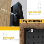 spampur peg board, 4 pack metal black pegboard, package contents