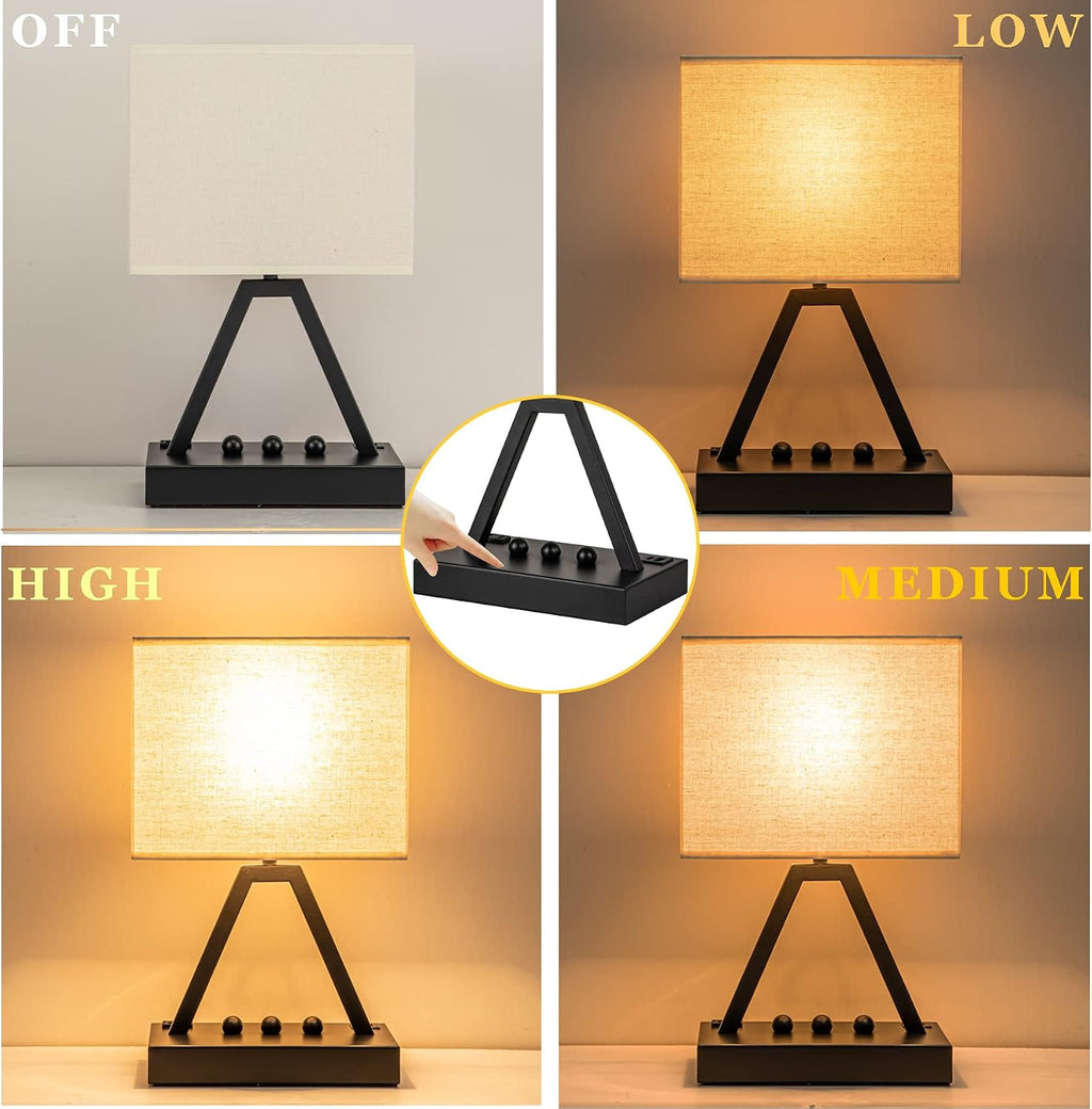 briever touch control table lamp, 3-way dimmable desk shown in use