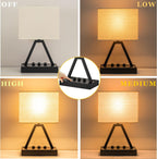 briever touch control table lamp, 3-way dimmable desk shown in use
