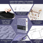Undated Luxurious Weekly & Monthly Planner to Increase Productivity Hit Your - Image 2