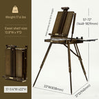 french easel for painting: deluxe beech wood plein shown in use