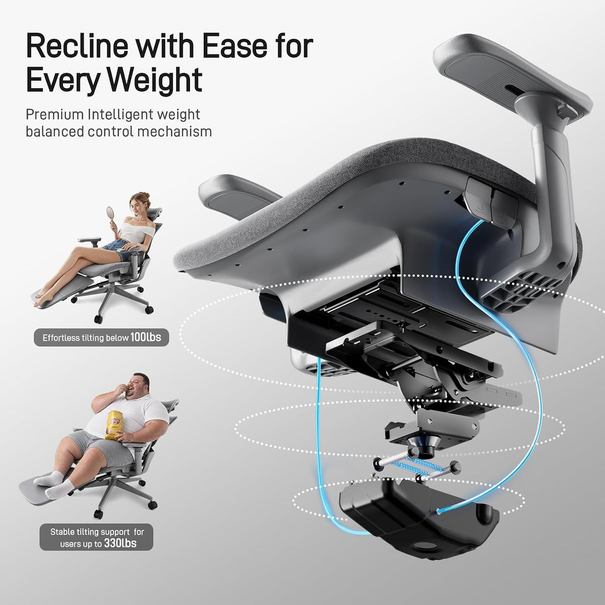 flow360 ergonomic mesh office chair with footrest, big&tall, package contents