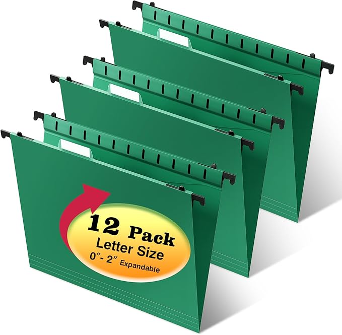 Plastic Hanging File Folders, Letter Size, Reinforced Hang Folders, Standard by Shutex