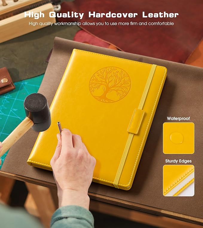 Biuwory Lined Journal Notebook for Women Men, 256 Pages A4 Large Hardcover - Image 3